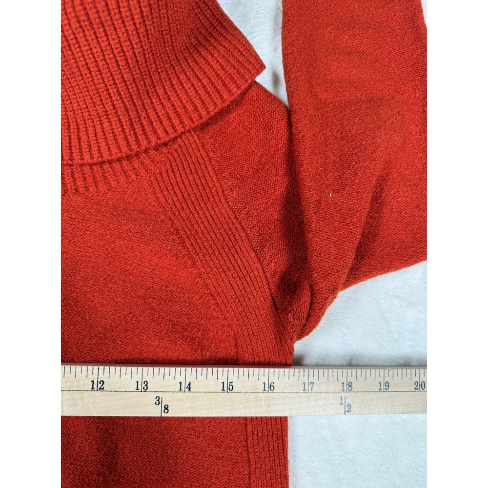Anthropologie Cozy‎ Knit Cowl Neck Sweater Orange Lagenlook Pullover Size S - Picture 7 of 7